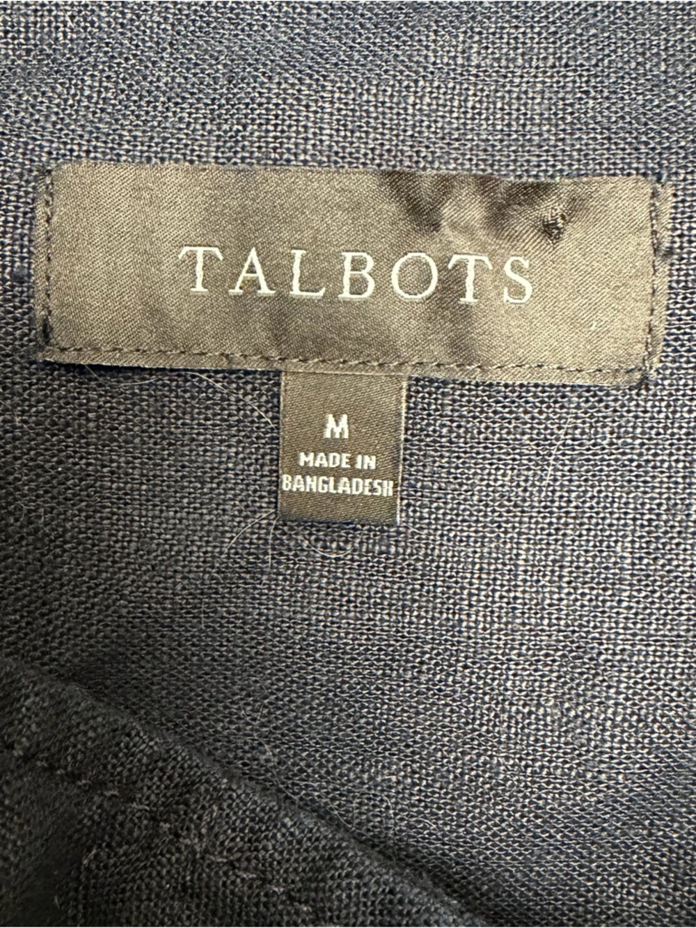 Talbots 100% Linen Utility Jacket Navy M Coastal Breathable Nautical Old Money - Picture 2 of 10
